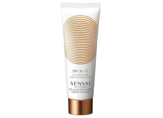 solkrem ansikt sensai silky bronze cellular protective cream for face 30 spf beste i test