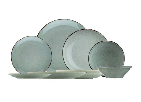 tallerkener test dinner set 24 pieces green