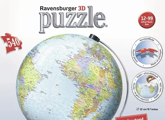 3d puslespill test globus ravensburger